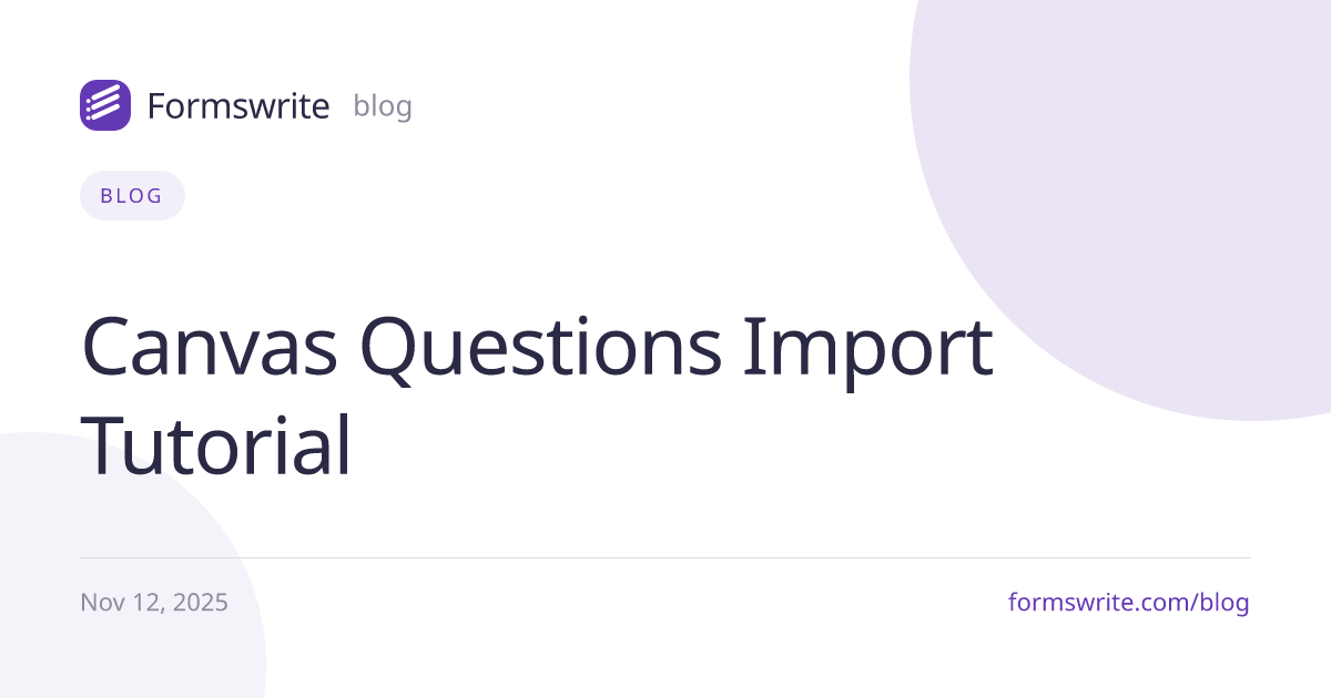 Canvas Questions Import Tutorial