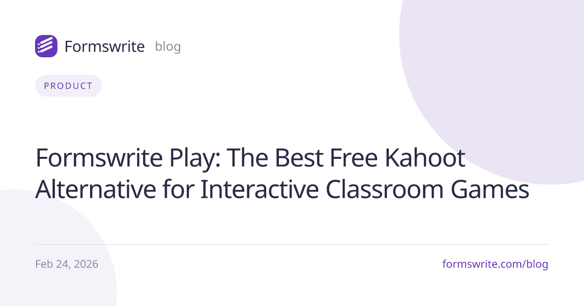 Formswrite Play: The Best Free Kahoot Alternative for Interactive Classroom Games