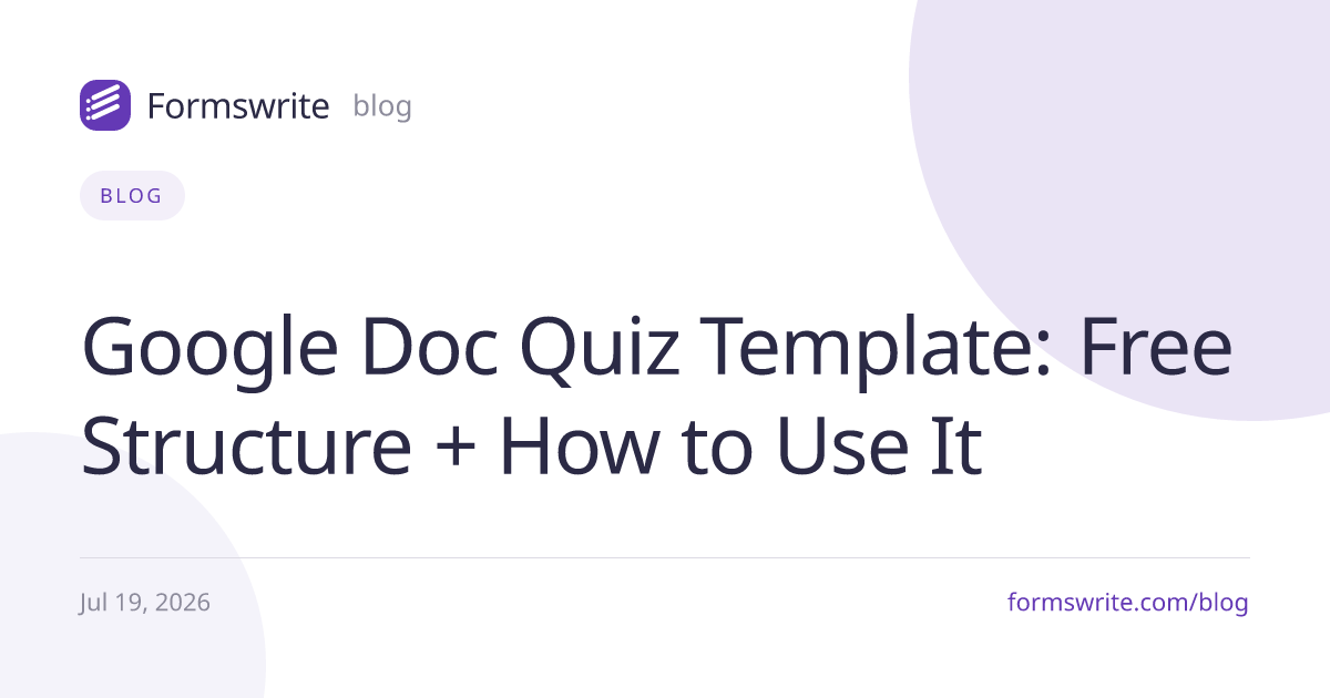 Google Doc Quiz Template: Free Structure + How to Use It