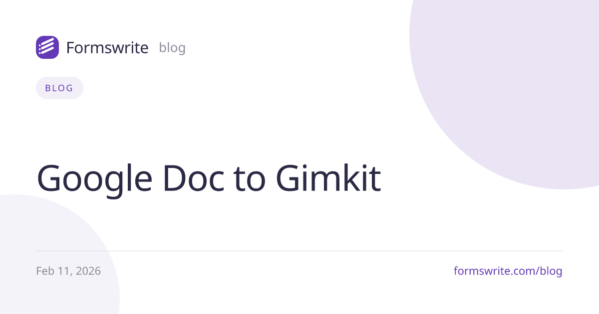 Google Doc to Gimkit
