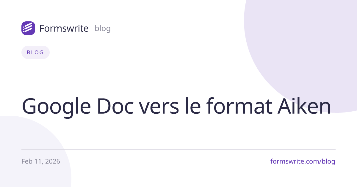 Google Doc vers le format Aiken
