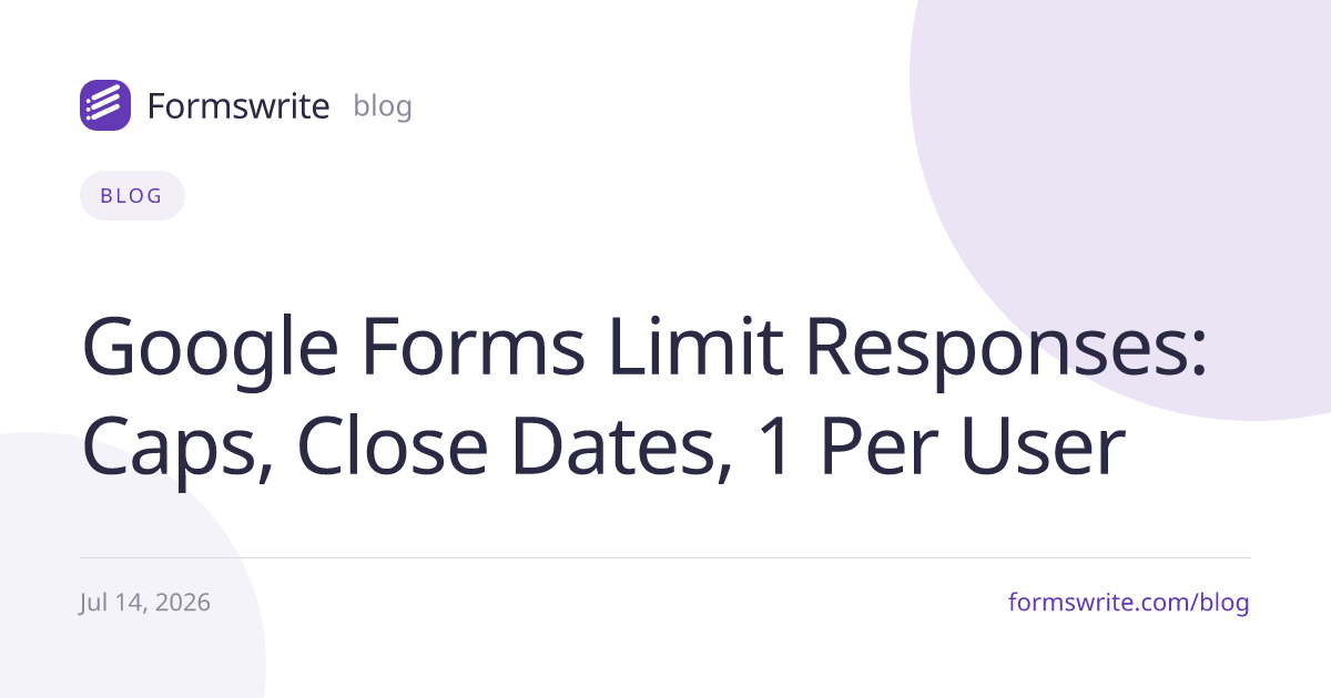 Google Forms Limit Responses: Caps, Close Dates, 1 Per User