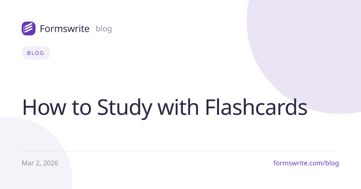 How to Study with Flashcards