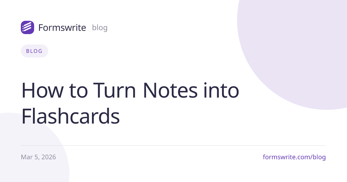 How to Turn Notes into Flashcards