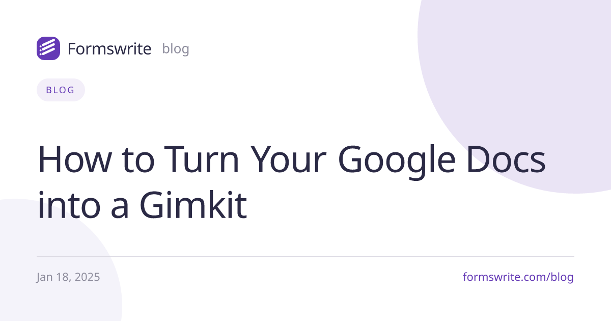 How to Turn Your Google Docs into a Gimkit