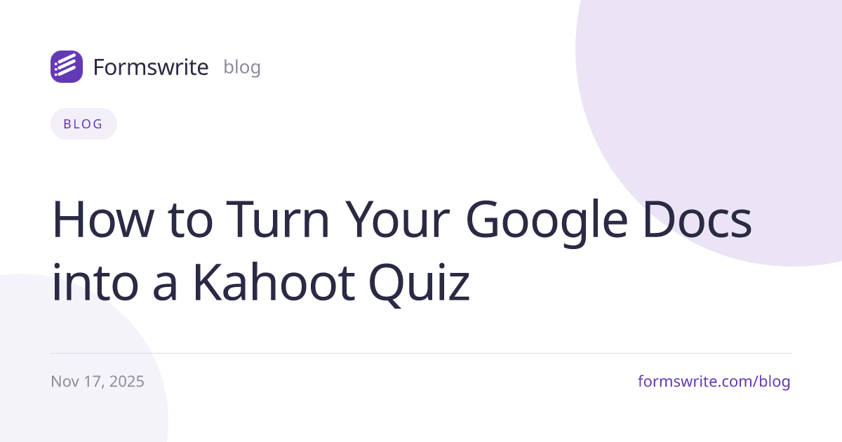 How to Turn Your Google Docs into a Kahoot Quiz