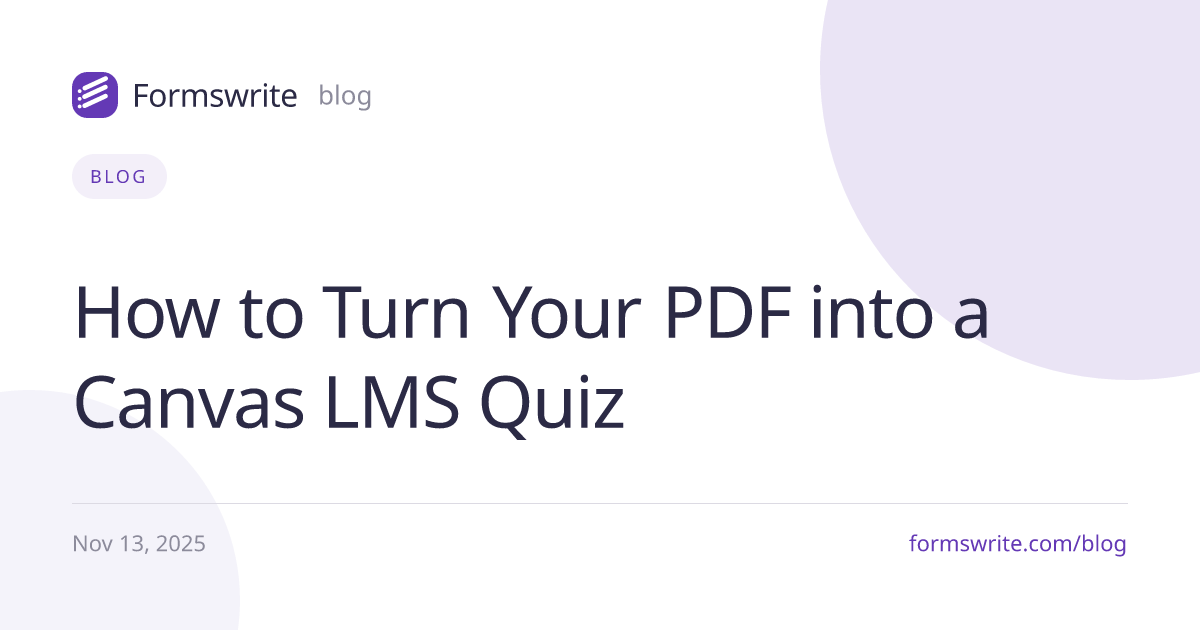 How to Turn Your PDF into a Canvas LMS Quiz