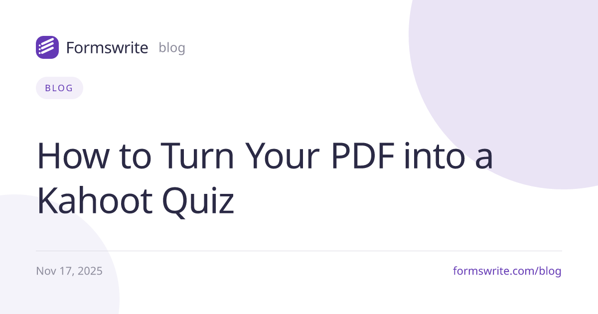 How to Turn Your PDF into a Kahoot Quiz