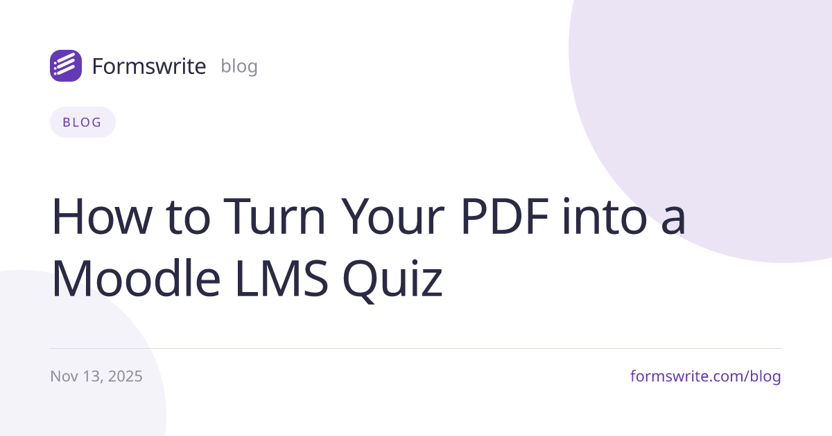 How to Turn Your PDF into a Moodle LMS Quiz