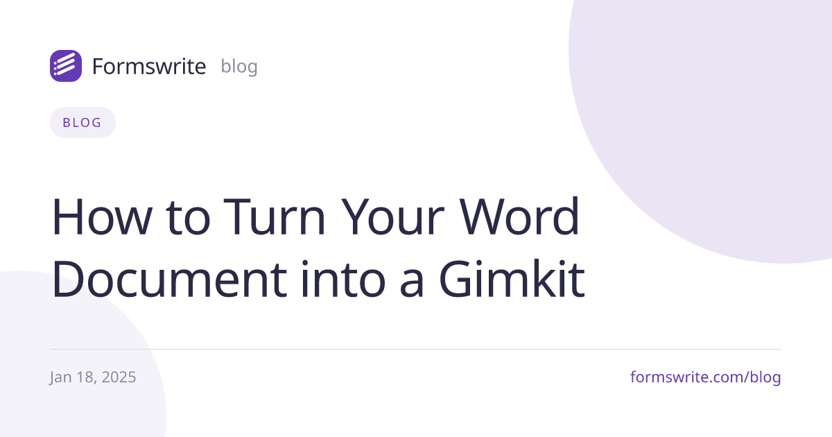 How to Turn Your Word Document into a Gimkit