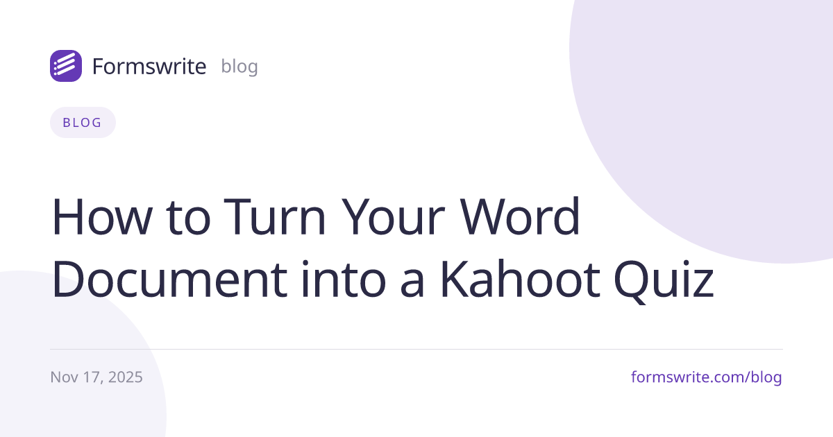 How to Turn Your Word Document into a Kahoot Quiz