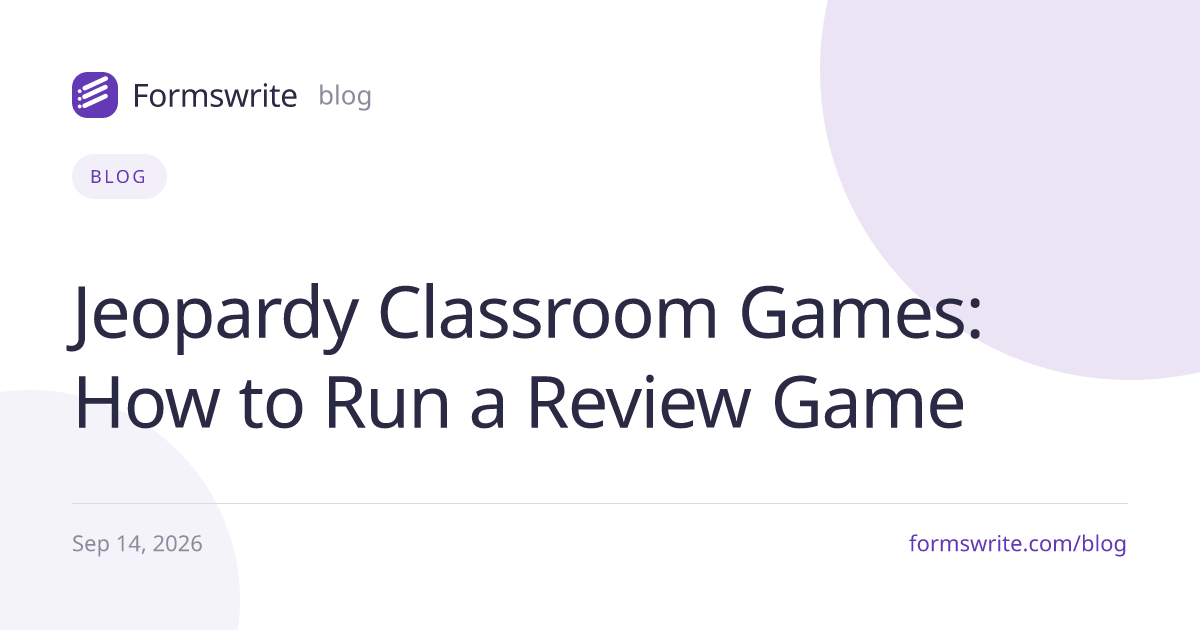 Jeopardy Classroom Games: How to Run a Review Game