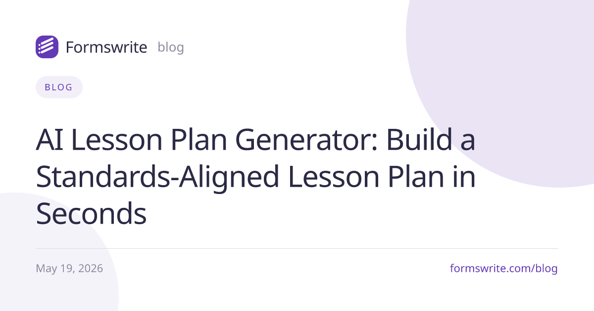 AI Lesson Plan Generator: Build a Standards-Aligned Lesson Plan in Seconds