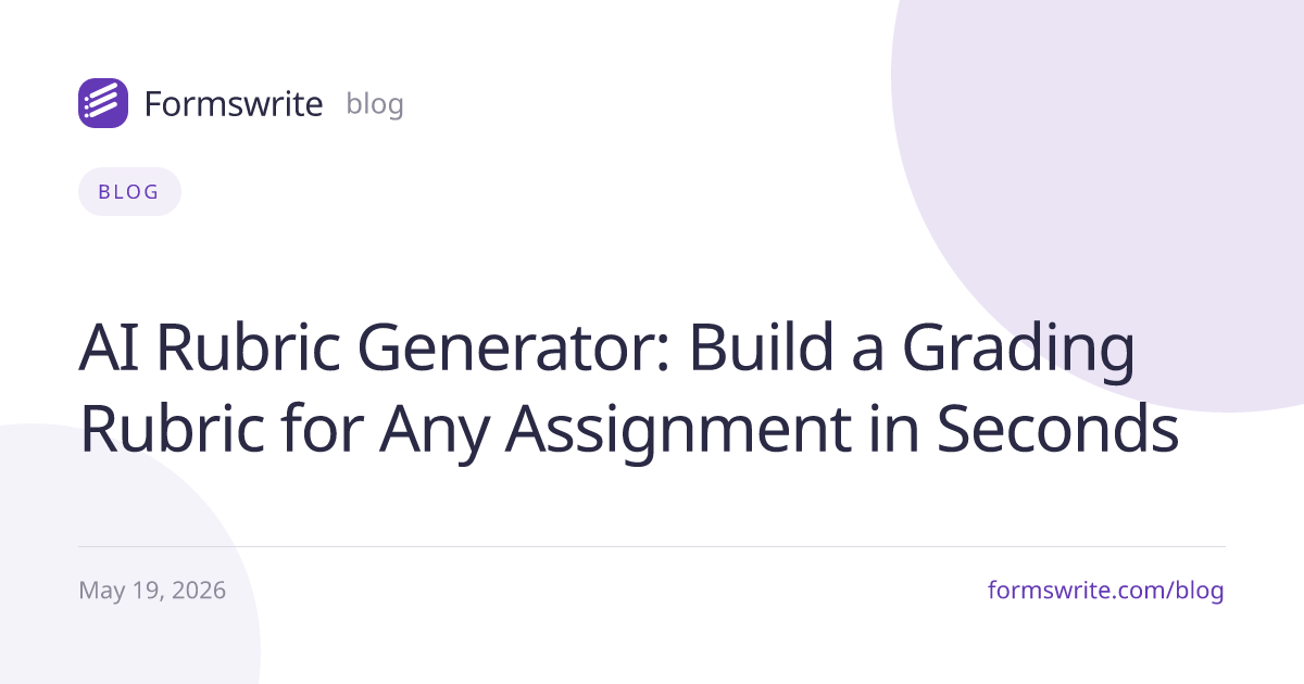 AI Rubric Generator: Build a Grading Rubric for Any Assignment in Seconds