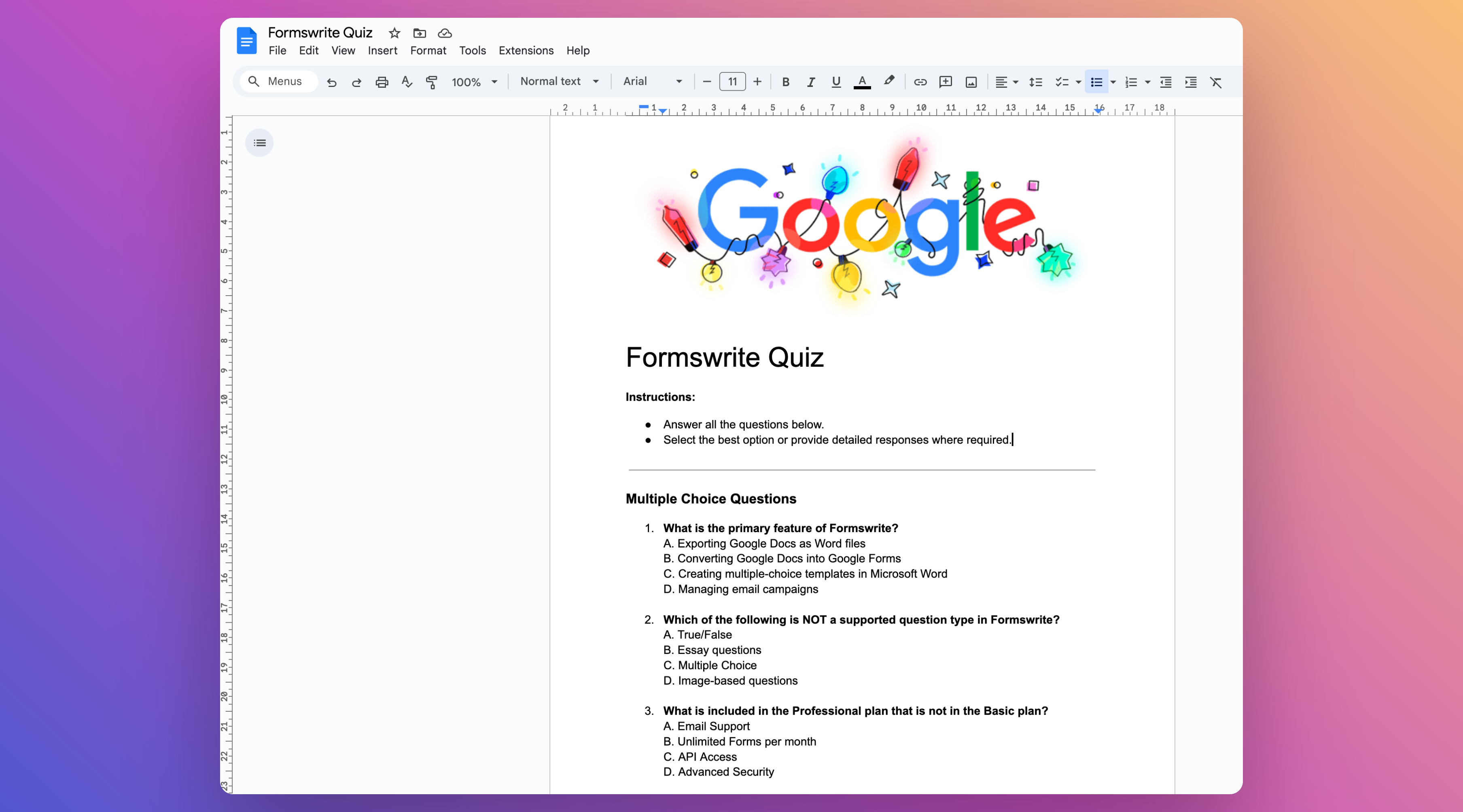 Create Your Form